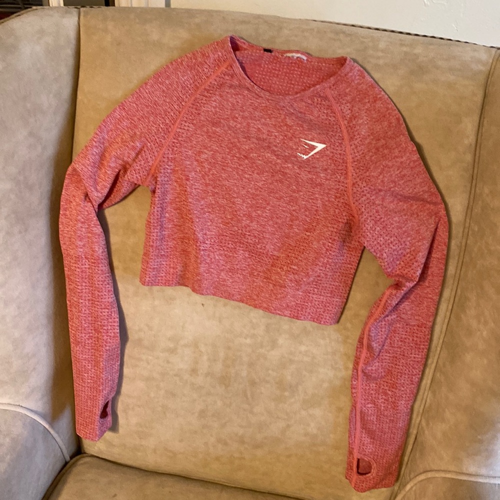 Small coral gymshark workout top